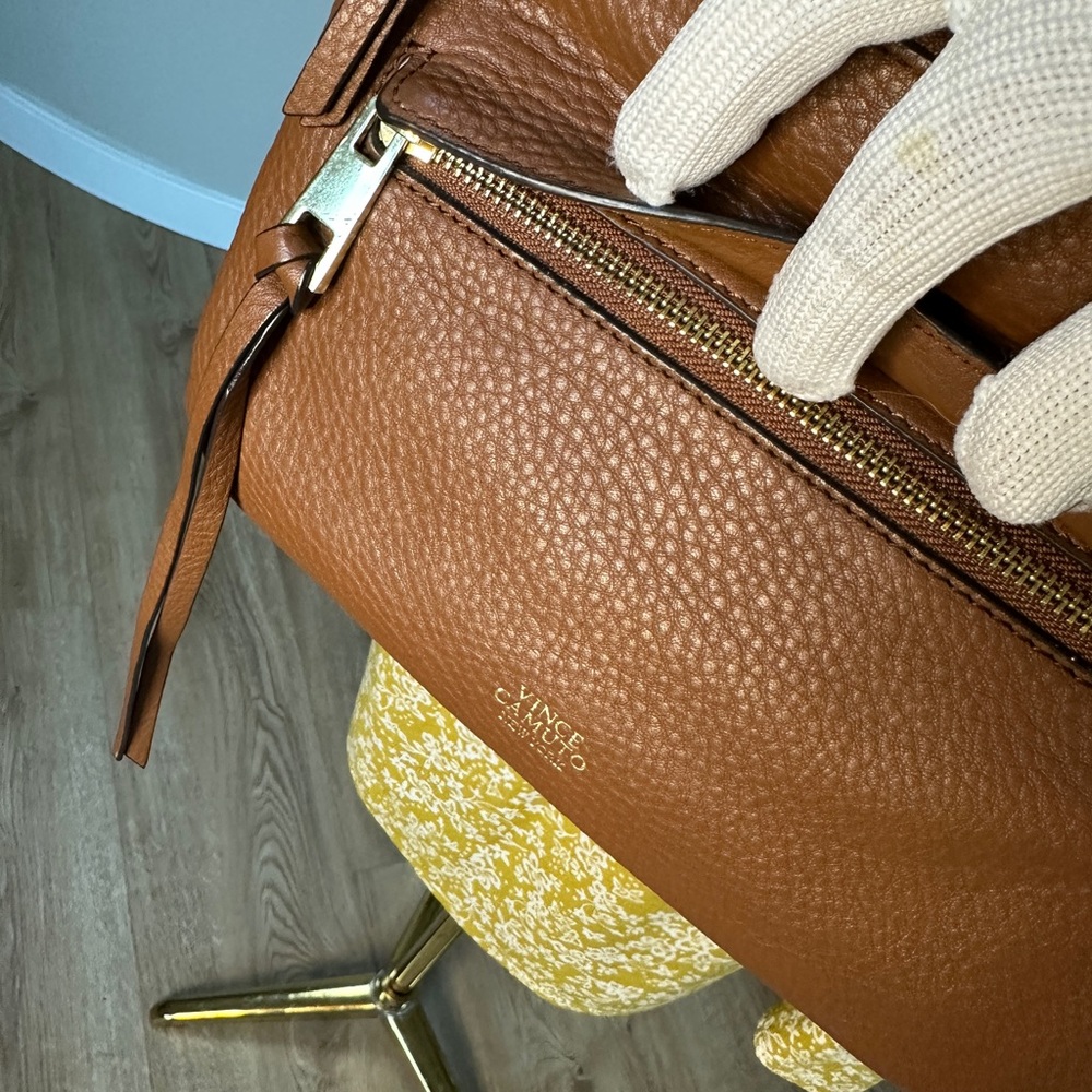 Vince Camuto Brown Pebble Leather Small Crossbody Bag - Picture 4 of 10